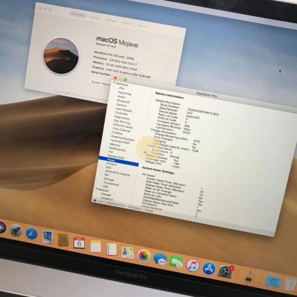 System Report Macbook Pro 2019 15inch