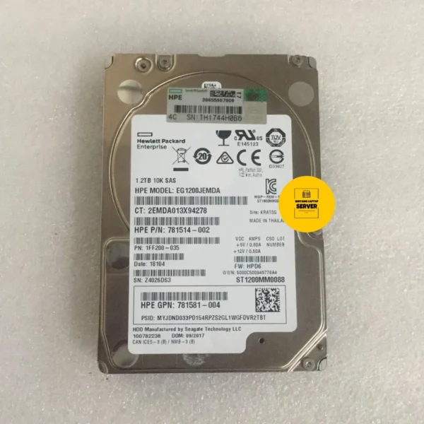 Hardisk HPE 1,2TB SAS EG1200JEMDA RPM 10K