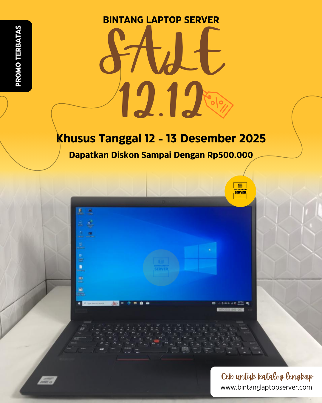 Promo 12.12! Diskon Hingga 500rb – Laptop Mulai dr Core i5 Gen 8 - Berkualitas Like New