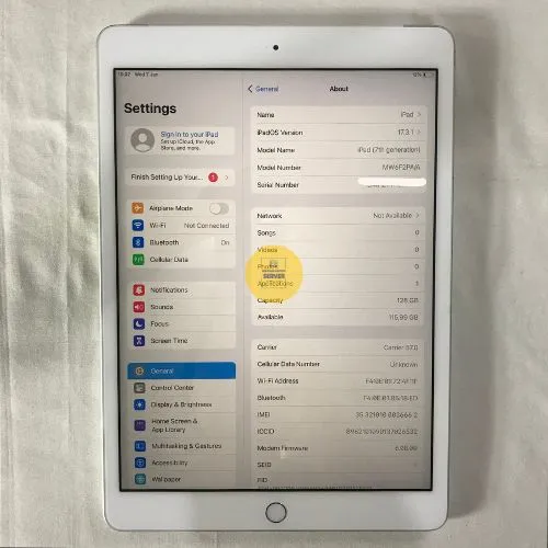iPad 7th Gen 128GB Silver | Ex iBox | Unit Only - Image 2