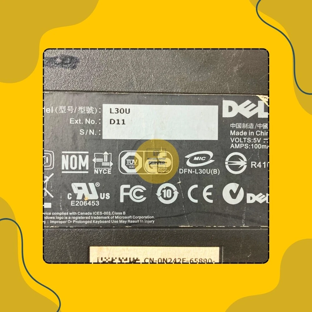 Keyboard Dell L30U Original USB Wired Keyboard Full Size 104 Keys Plug & Play Untuk PC Laptop - Image 3