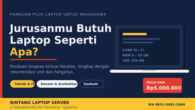 Read more about the article Jurusanmu Butuh Laptop Seperti Apa? Panduan Lengkap Semua Fakultas